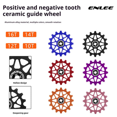 ENLEE Ceramic Pulley 10/12/14/16 Teeth Forward and Reverse Bike Rear Derailleur Pulley Fits Mountain and Road Bikes by InterCyprus Trading Ltd