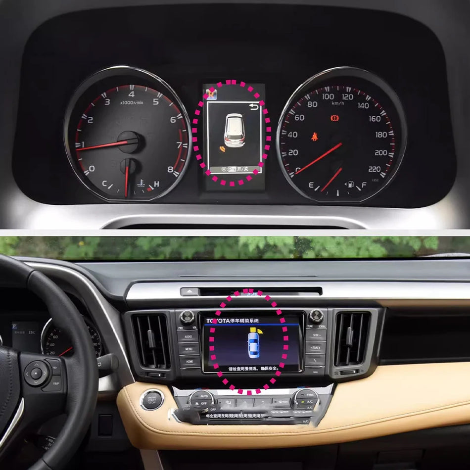 Sistem senzorjev za parkiranje spredaj in zadaj s signalom za Toyota RAV4 XA40