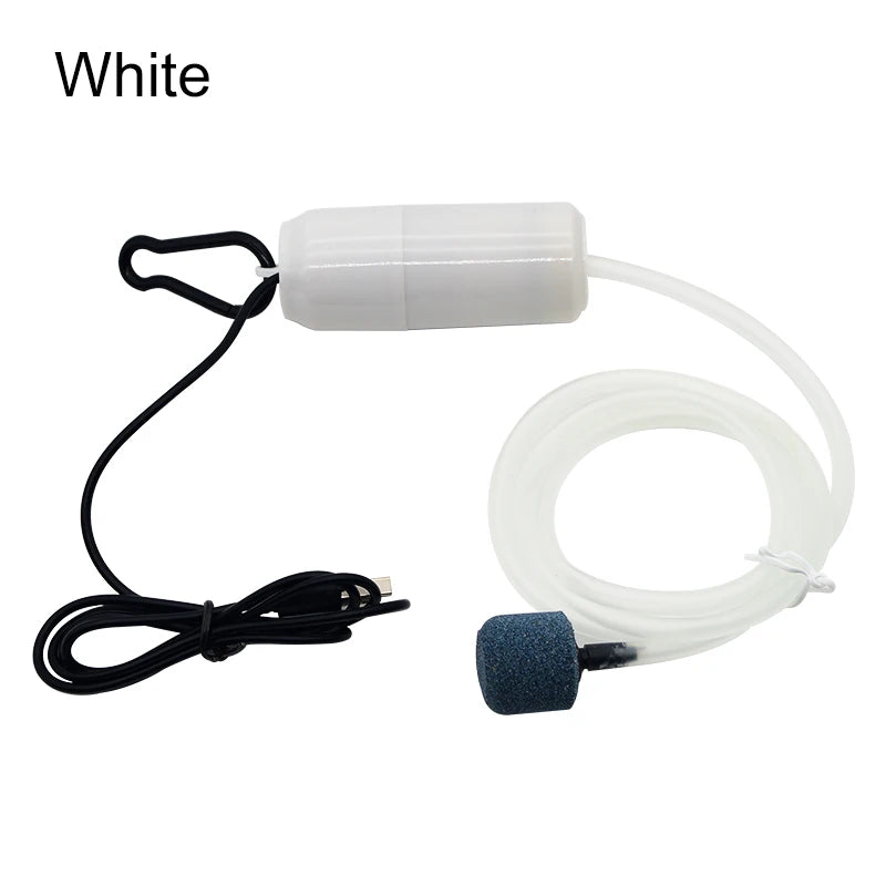 AB479 - USB Silent Aquarium Oxygen Pump 1W Mini Portable White / CN