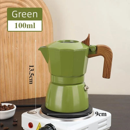 Double Valve Moka Pot &ndash; Professional Espresso Extraction Green