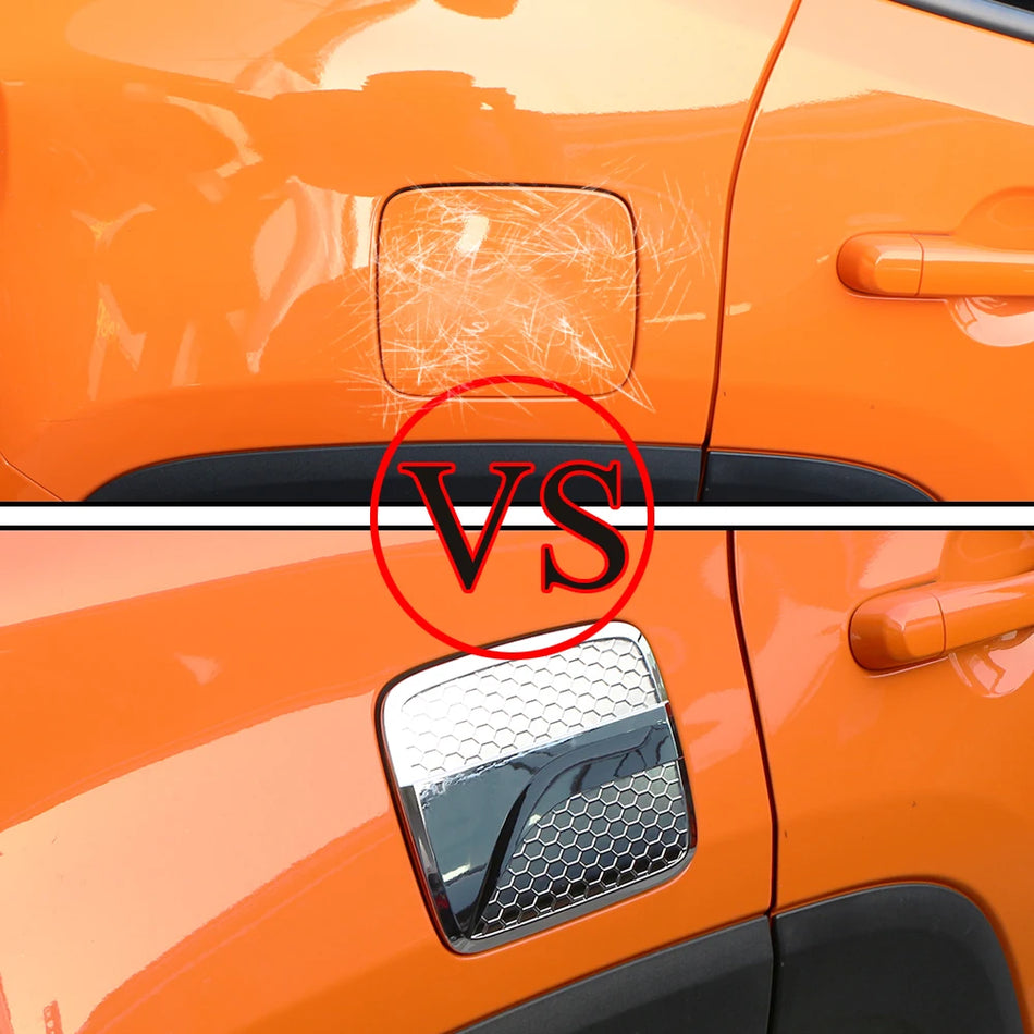 Fuel Tank Cap Cover With ABS Chrome Trim Sticker For Jeep Renegade Exterior Accent