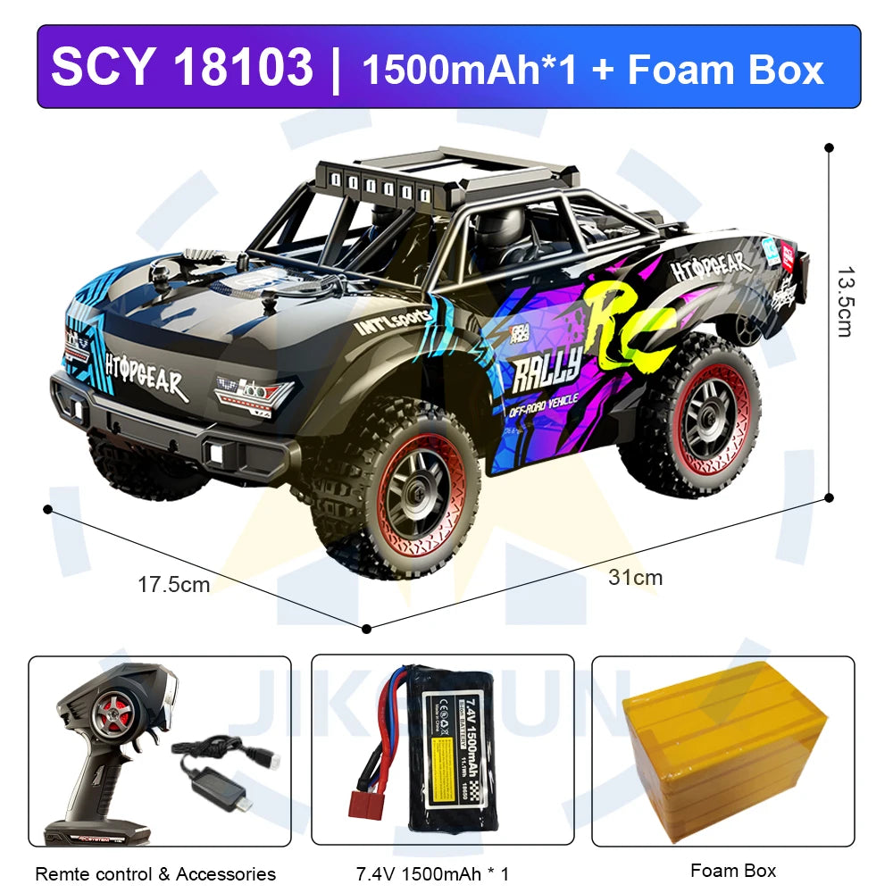 SCY 18103 4WD RC Car - High Speed Off Road Performance Blue-Purple Foam Box