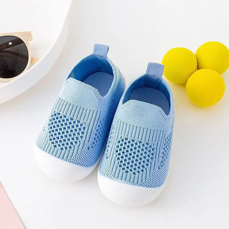 Baby Shoes Anti-slip Breathable Infant Crib Floor Socks with Soft Rubber Sole blue / 17((insole13.5cm))
