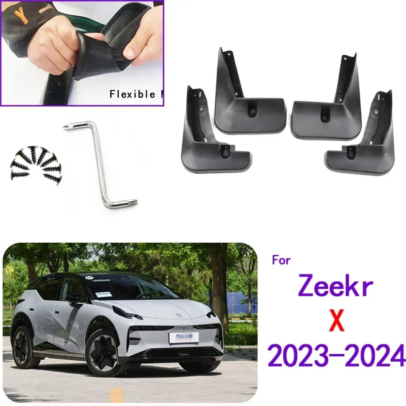 Pehmed TPE Porikaitsed ZEEKR X Esimene Tagumine Splash Guards