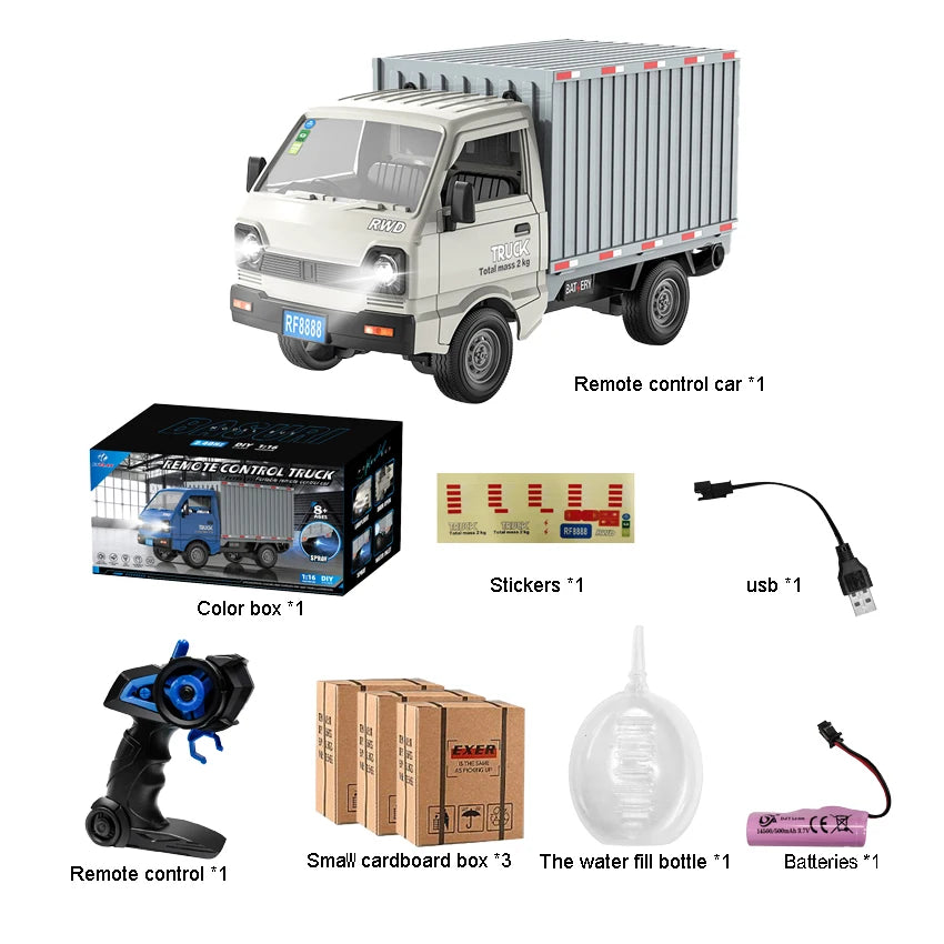1:16 KF21 Scale RC Cars Cargo Truck &ndash; Spray Lights Drift Function KF21-White-1