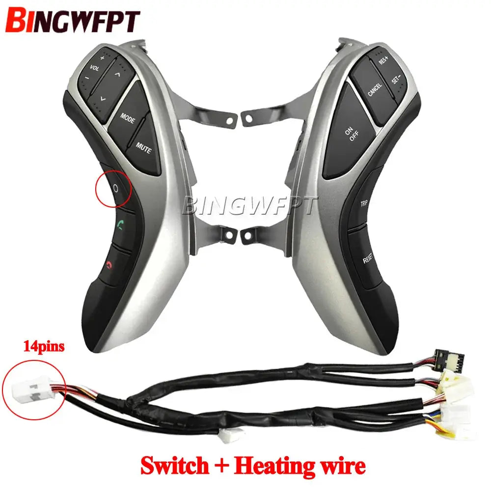 Auto Steering Wheel Button For Hyundai Elantra 2012 2013 2014 2015 Year I30 Audio Phone Bluetooth Cruise Control Car Switches by InterCyprus Trading Ltd