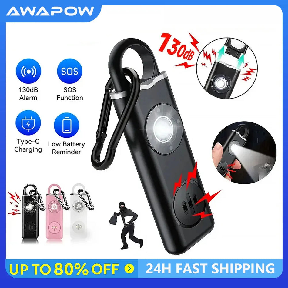 Awapow AF2004 Personal Defense Alarm - 130dB Siren With LED
