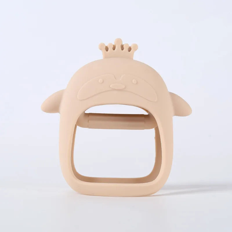 Cute Baby Hands Teether &ndash; Safe Silicone for Teething Relief B Beige