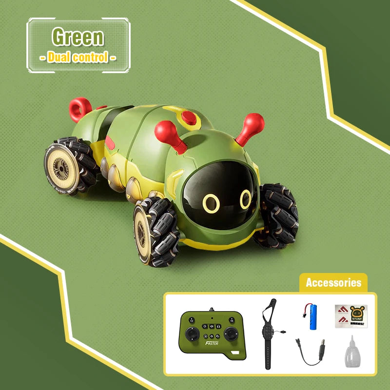 Intelligent Remote Control Insect 4WD RC Car &ndash; Spray Light Dual control green