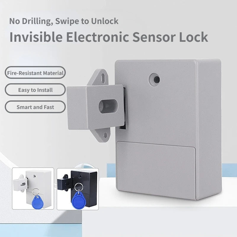 Invisible No-Drill Cabinet Lock &ndash; Smart Sensor Lock