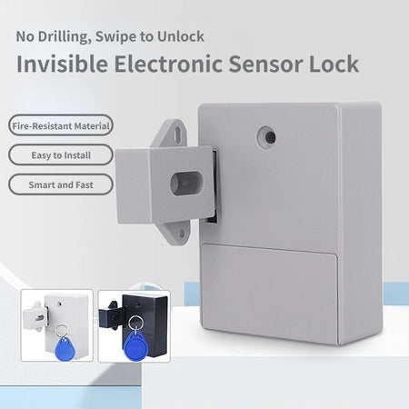 Invisible No-Drill Cabinet Lock &ndash; Smart Sensor Lock