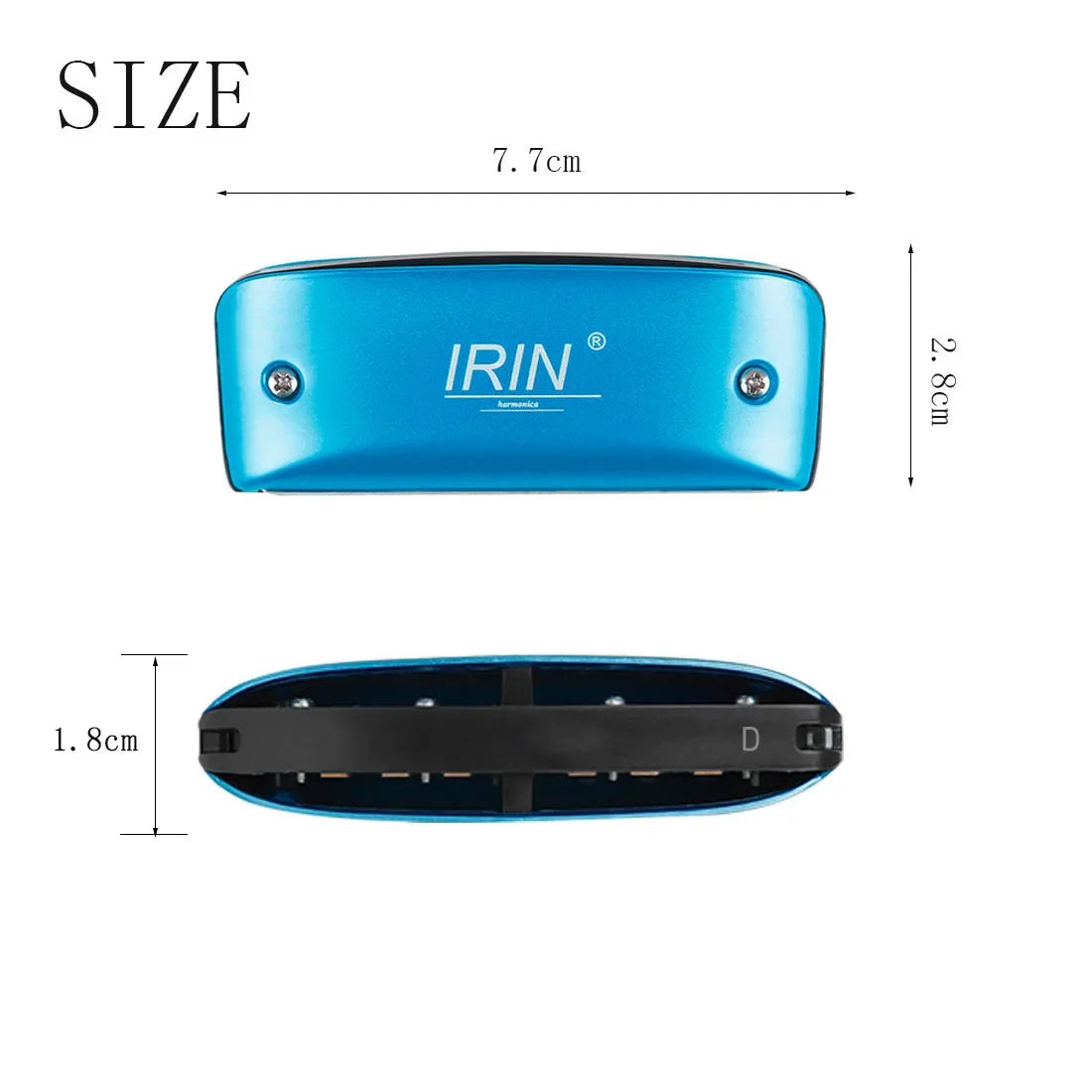 IRIN 7 Hole Blues Harmonica D Key &ndash; Beginner Friendly Harp
