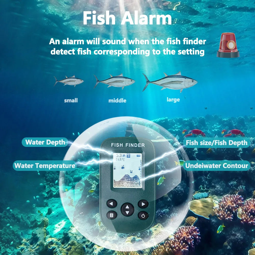 FindFish Smart Portable Sonar Fish Finder - Echo Sounder &amp; Alarm