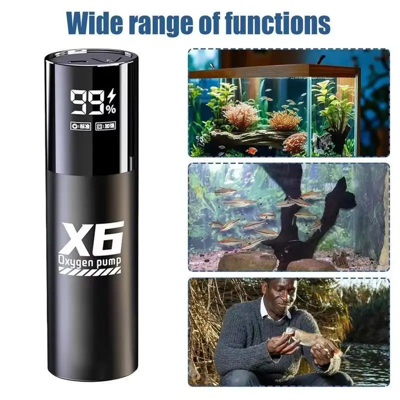 Aquarium Air Pump &ndash; USB Rechargeable Quiet Operation