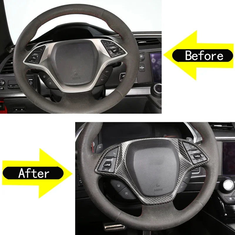 1 шт. Рама рулевого колеса из настоящего углеродного волокна Corvette C7 Z06