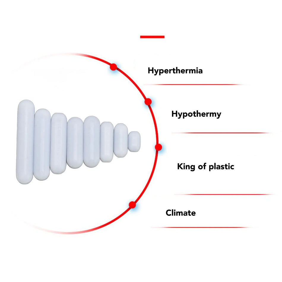 PTFE Magnetic Stir Bar Set 10mm-40mm &ndash; Erosion Resistant