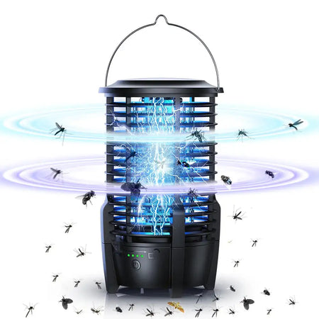 Outdoor Bug Zapper With LED Light 2000V Mosquito Killer black