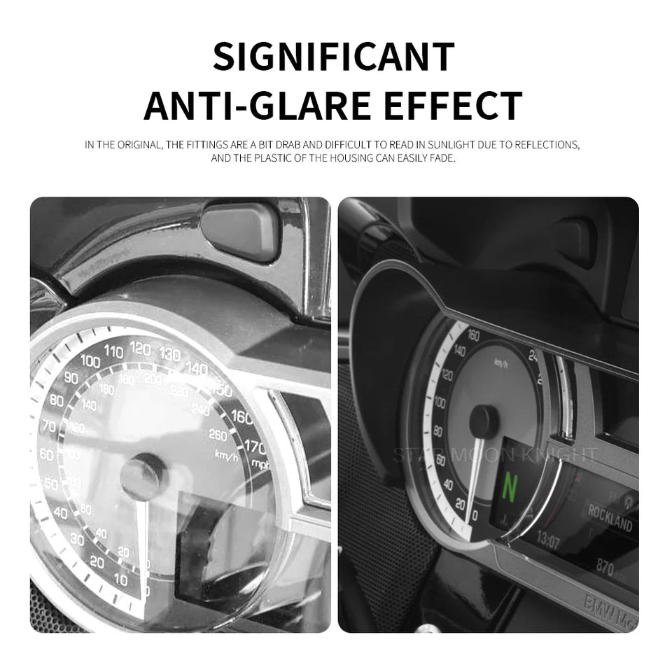 BMW motorcykelinstrument solskyddsskydd för R1250RT R1200RT K1600-serien, instrumentskydd