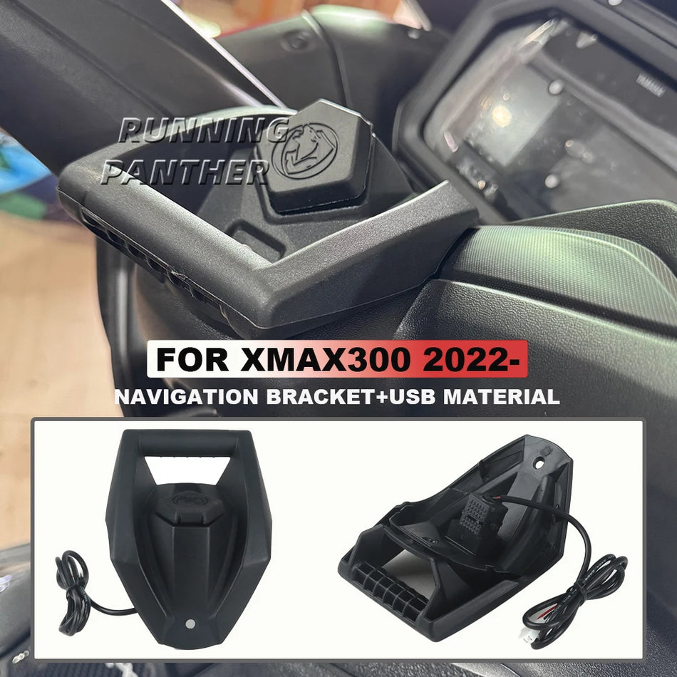 Motosiklu GPS telefona turētājs ar bezvadu USB uzlādi Yamaha XMAX300 2022. gadam