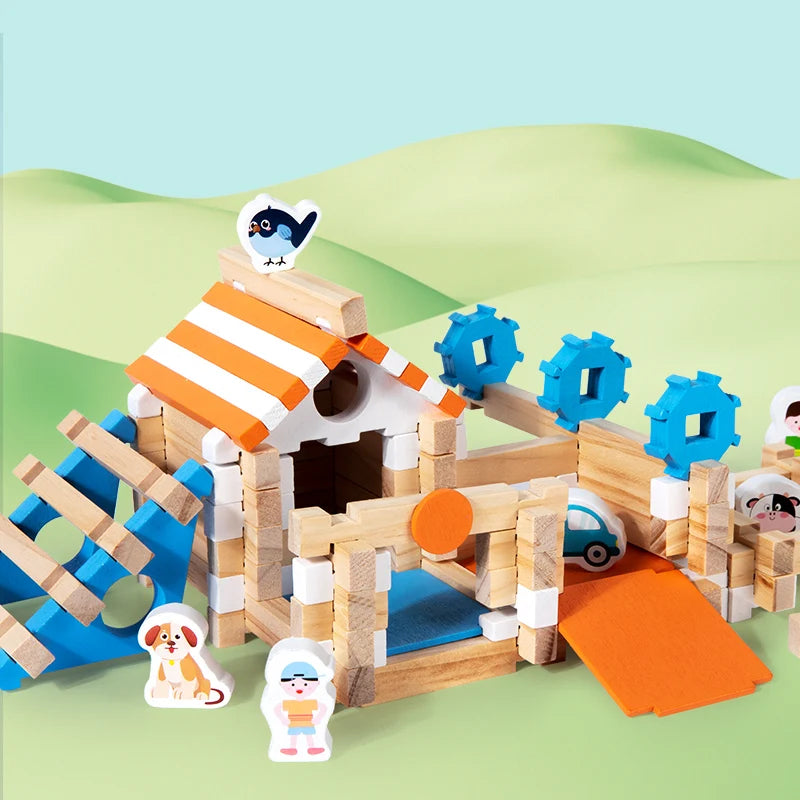 114 Pieces Tenon and Mortise Blocks &ndash; Montessori Toy