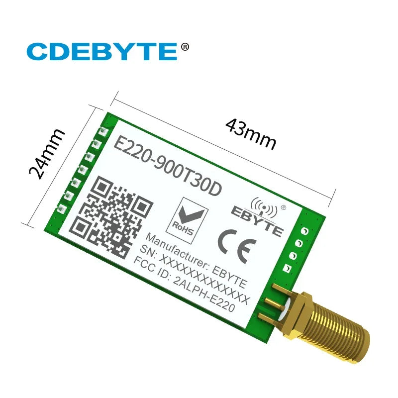 Wireless LoRa E220900T30D 868 915MHz UART SMA Antenna