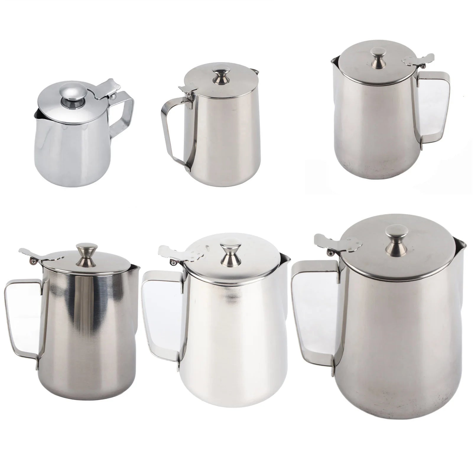 Stainless Steel Milk Frothing Pitcher With Lid &ndash; Latte Art