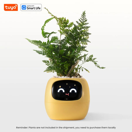 Tuya Ivy Smart Planter with AI Sensors and 49 Expressions Yellow