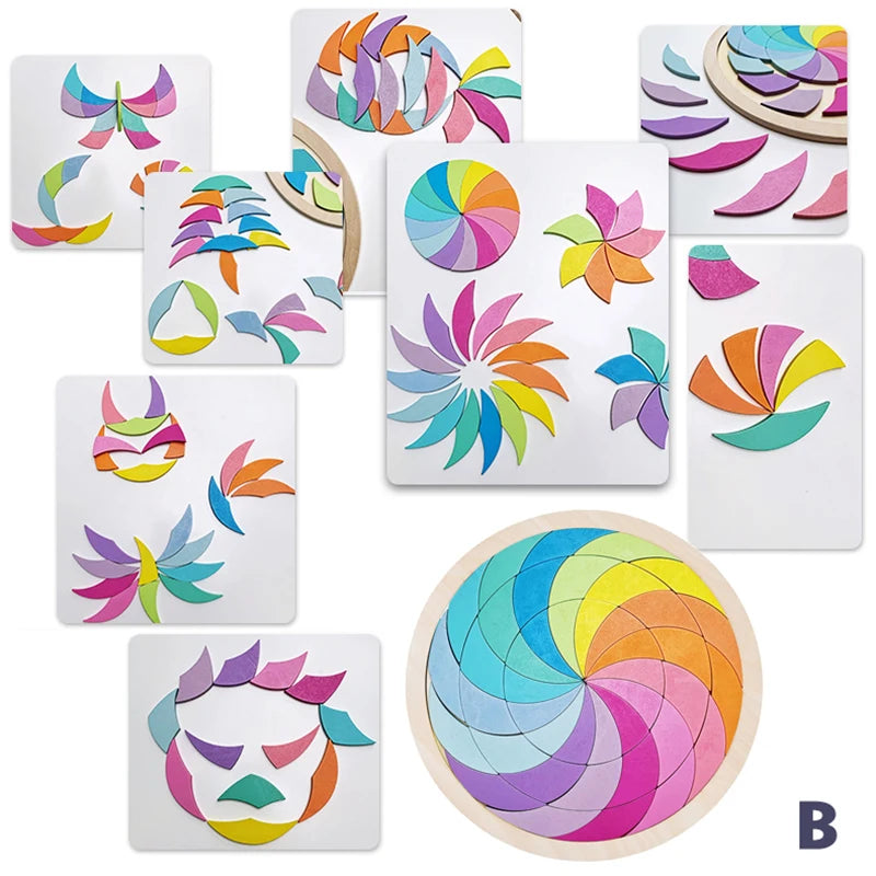 BZS00116 &ndash; Montessori Rainbow Puzzle for Kids Education