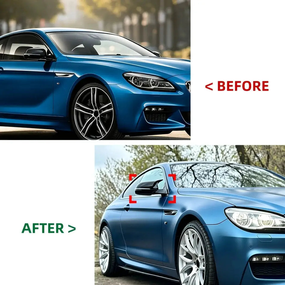 Rearview Mirror Cover Cap ABS For BMW 5 6 7 Series E60 E61 F01 F12 by InterCyprus Trading Ltd