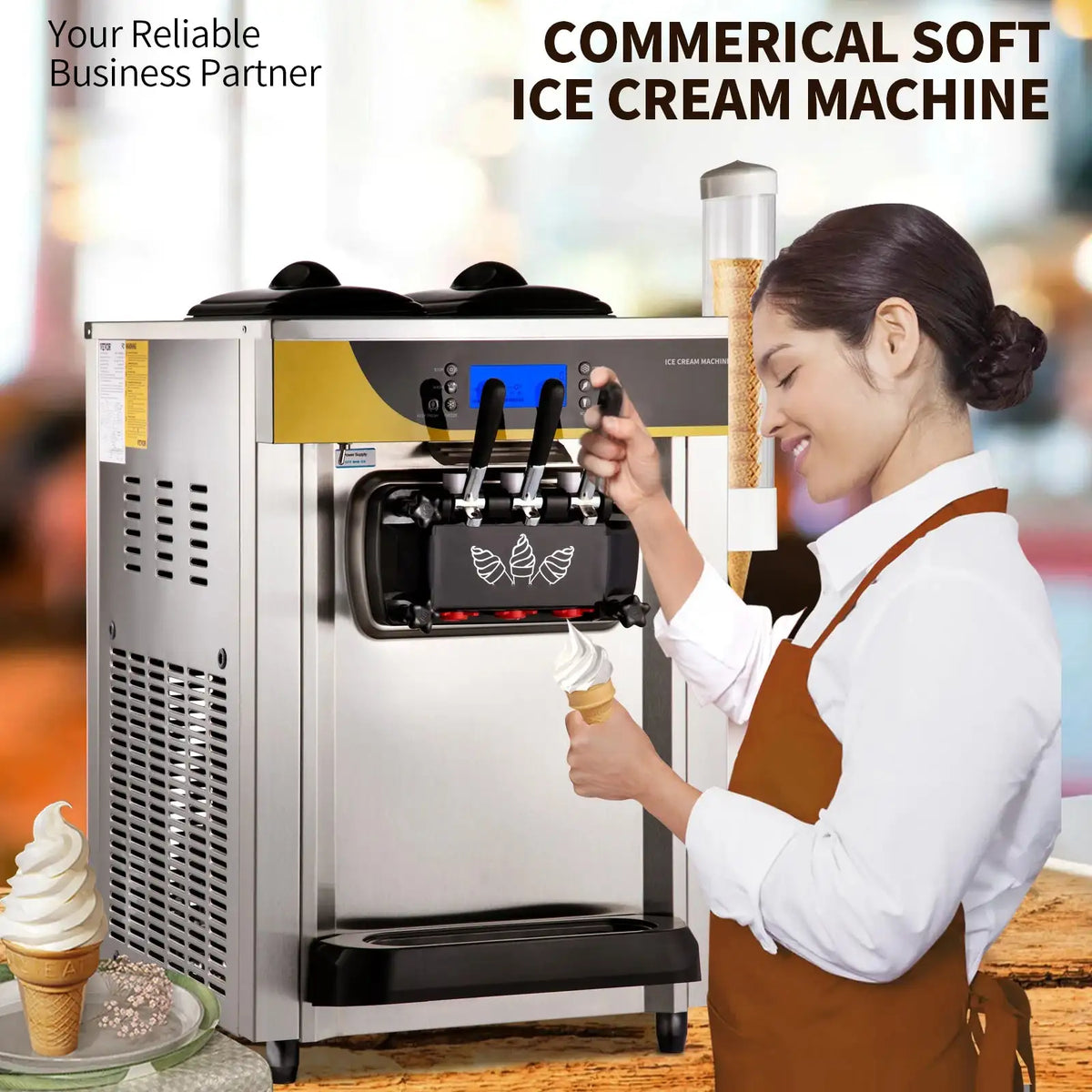 Commercial Ice Cream Maker 22-30 LPH Yld 2200W