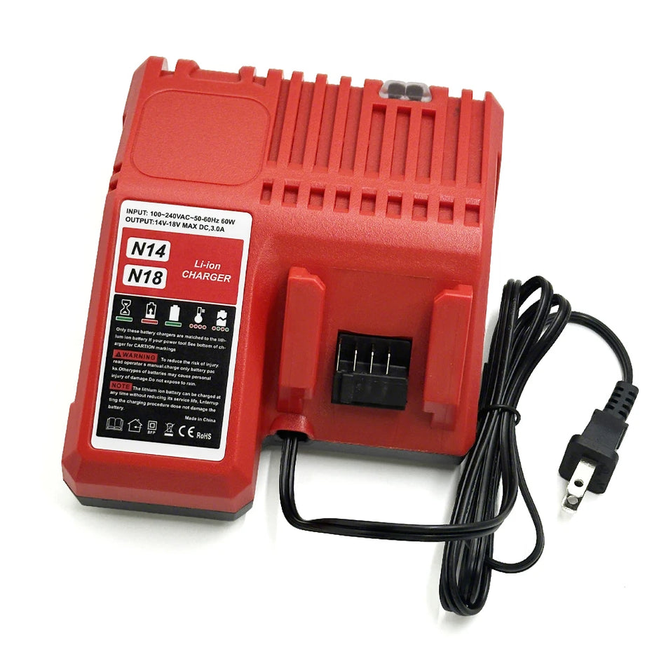 Carregador Rápido de Substituição para Ferramentas Elétricas de Bateria Li-Ion Milwaukee 14V 18V