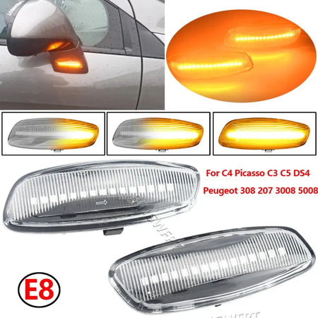 2 Pieces Led Dynamic Side Marker Turn Signal Light Sequential Blinker For Peugeot 308 207 3008 5008 For Citroen C4 C3 C5 DS3 DS4 by InterCyprus Trading Ltd