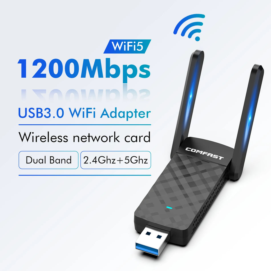 COMFAST 1200M USB 3.0 WiFi Adapter MT7612U &ndash; Dual Band