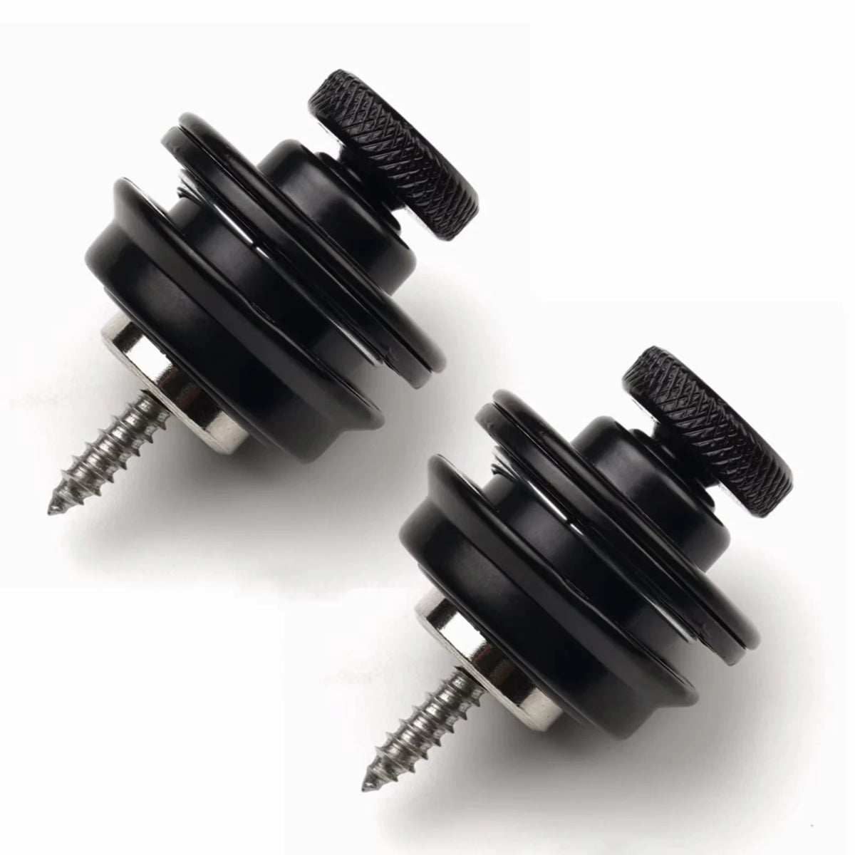 Miwayer Guitar Strap Lock &ndash; Heavy Duty Metal Button Black 2 pcs