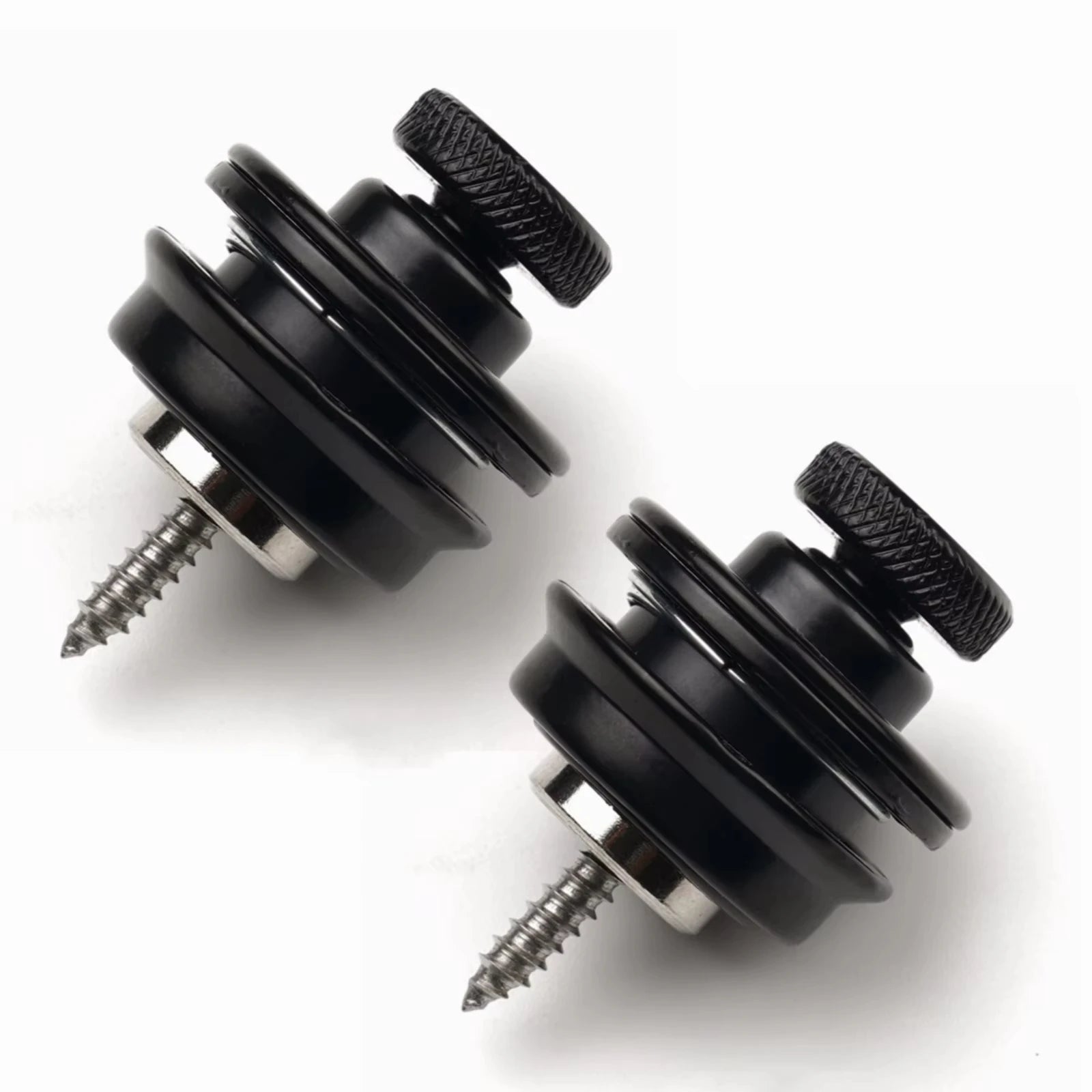 Miwayer Guitar Strap Lock &ndash; Heavy Duty Metal Button Black 2 pcs