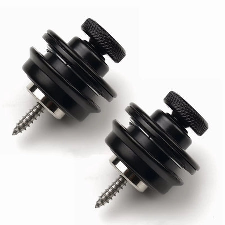 Miwayer Guitar Strap Lock &ndash; Heavy Duty Metal Button Black 2 pcs