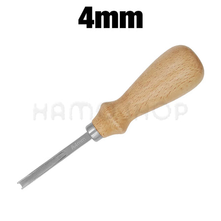 Handcrafted Leather Edge Beveler Tool with Wooden Handle 4mm