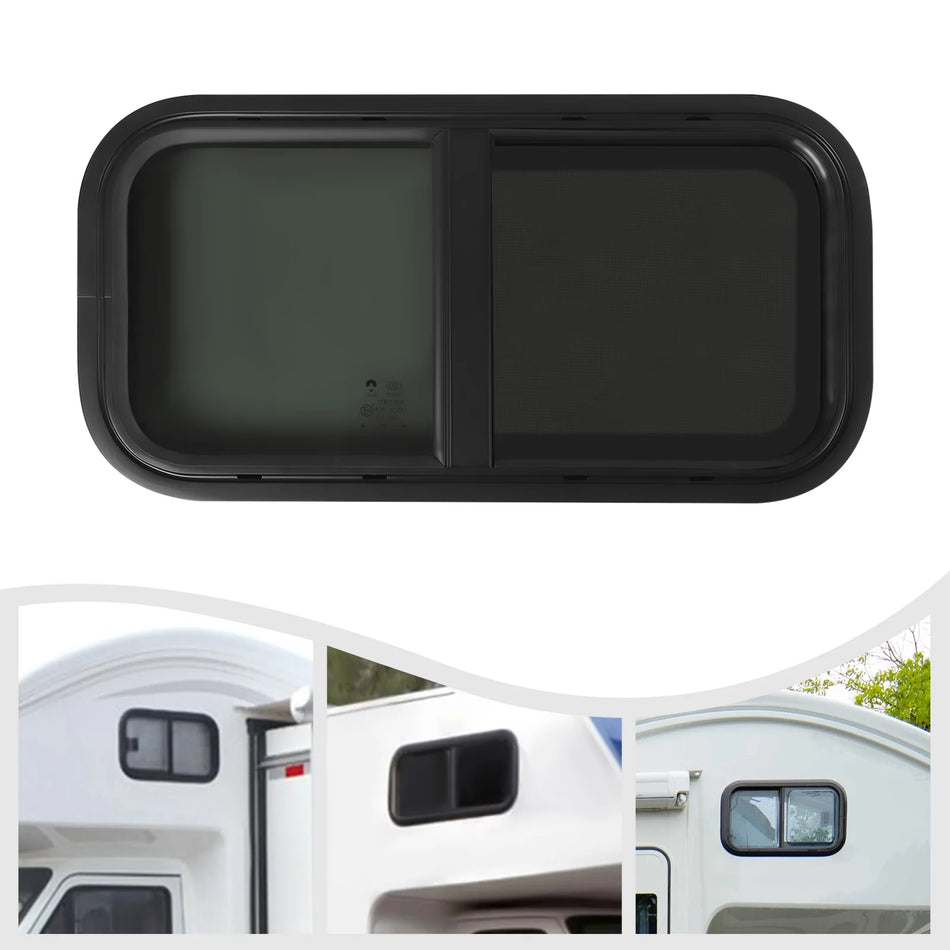 Pantalla de Insectos Templada para Ventana Lateral de Caravana Negra 60x30cm