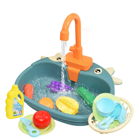 Interactive Kids Kitchen Sink Toy Set with Colour-Changing Temperature Feature