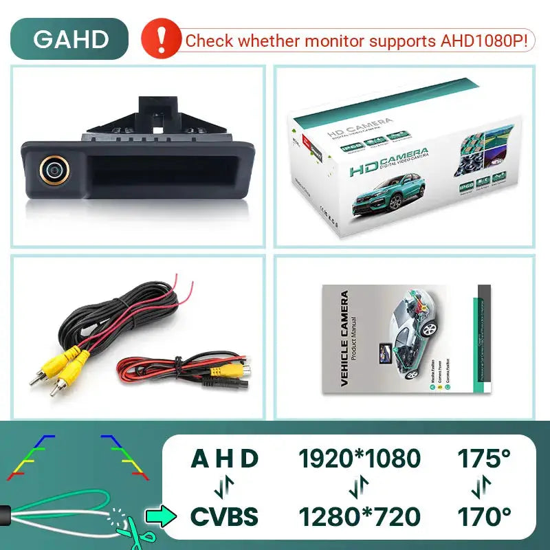 170° AHD 1080P Rear View Camera With Lines For BMW 3 5 Series X5 X6 E39 E90 E60 by InterCyprus Trading Ltd