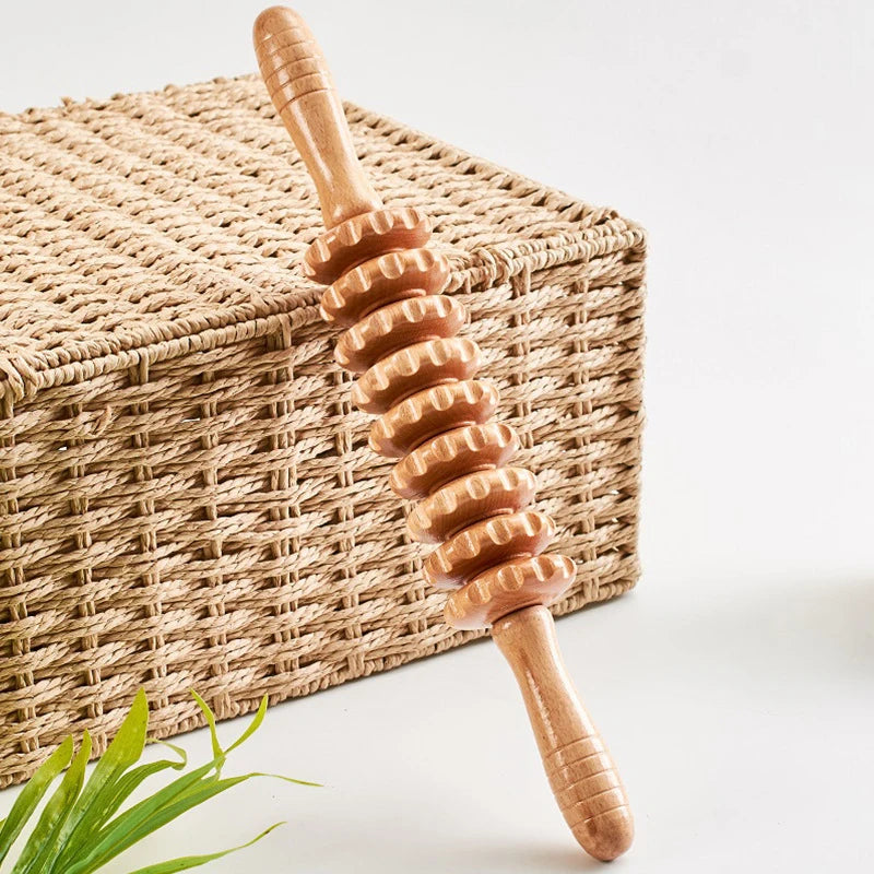 Träterapi Massage Rulle För Lymfatisk Dränering Lättnad