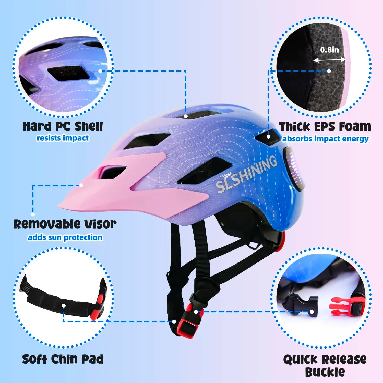 Smart LED Kids Cycling Helmet for Safety and Fun