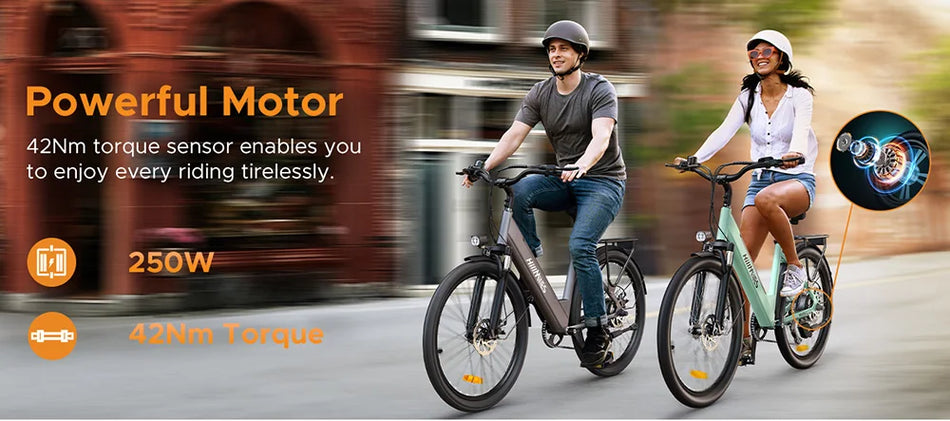 Ηλεκτρικό Ποδήλατο HillMiles MileCity1 με Κινητήρα 250W, 32km/h, Μπαταρία 36V 13Ah, Ανάρτηση Πιρουνιού, Μηχανικό Δισκόφρενο