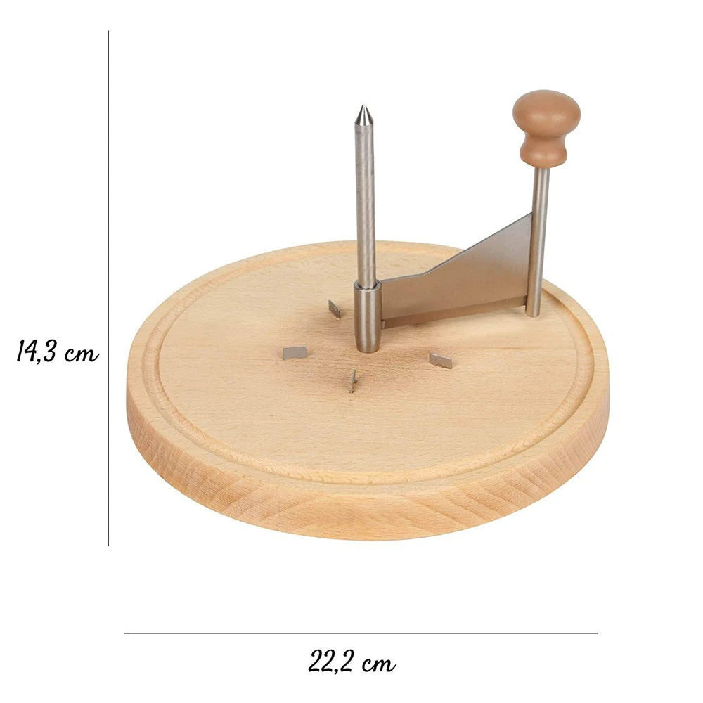 Cheese Slicer Cutter Rotary Wooden Handheld - Ergonomic Grip