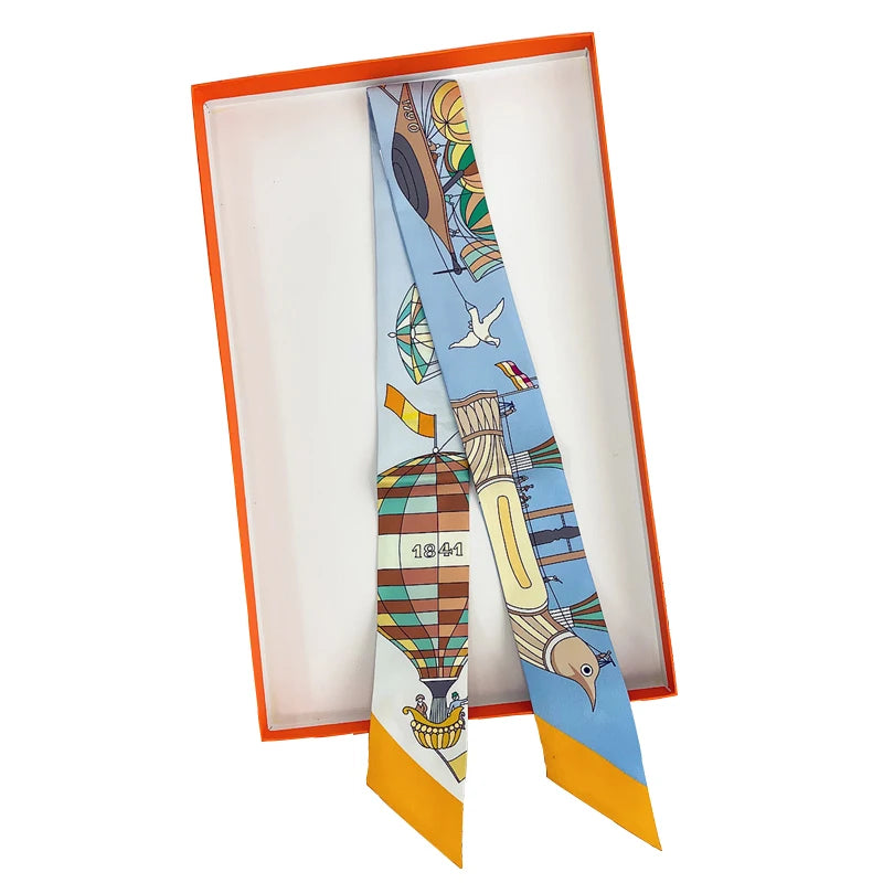 Skinny Mulberry Silk Scarf &ndash; Luxurious Versatility for Everyday Elegance Color-08 / 5X85 CM / CHINA