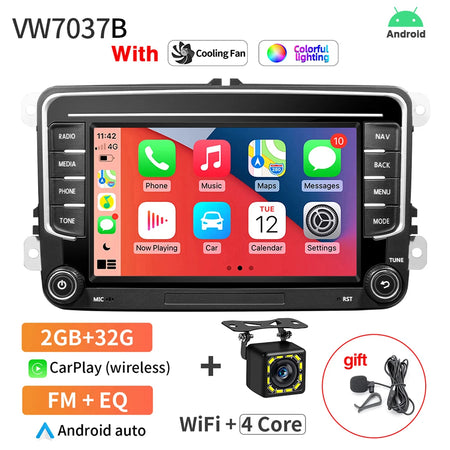 AKAMATE Car Radio Android 13.0 7Inch 2Din - CarPlay Support 2 32G B 12LED