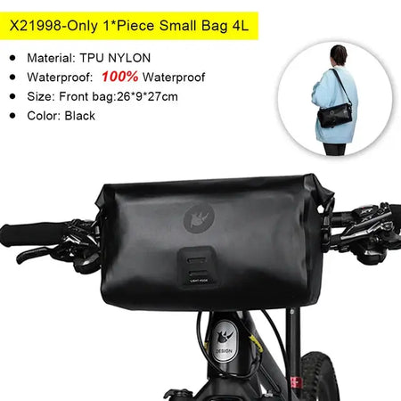 Rhinowalk Bike Handlebar Bag Waterproof 4L-12L Bike Backpack Multifunctional MTB Cycling Bag Front Frame Bag Bike Accessories by InterCyprus Trading Ltd