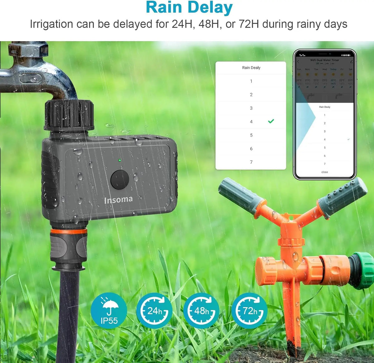 Insoma SGW05Z &ndash; Zigbee Garden Water Timer For Irrigation