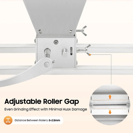 Grain Mill Grinder &ndash; Adjustable Roller Gap 0-2.5mm