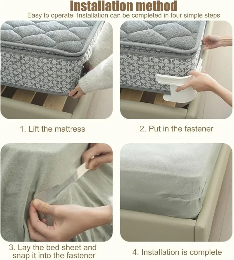 Invisible Bed Sheet Corner Tightener Clips - No-Slip Mattress Fasteners